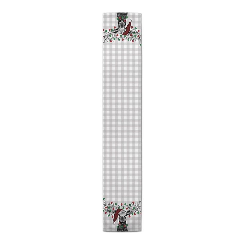 72" Christmas Lights Moose Table Runner
