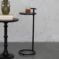 Hello Honey® 2ft. Round Matte Black Metal Table with Handle