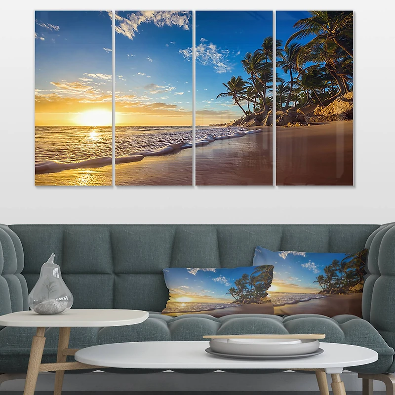 Designart - Paradise Tropical Island Beach Sunrise
