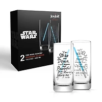JoyJolt® Star Wars™ 14.2oz. New Hope Obi-Wan Kenobi Blue Lightsaber Tall Drinking Glass, 2ct.
