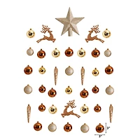 40ct. Gold Shatterproof Lux Christmas Ornament Set