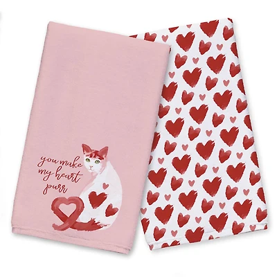 You Make My Heart Purr Tea Towel Set