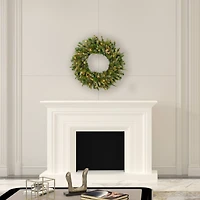 30" Pre-Lit Cashmere Artificial Christmas Wreath, Warm White Dura-lit LED Lights