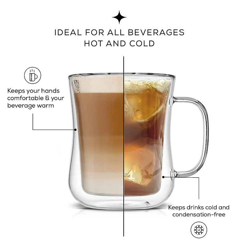 JoyJolt® 13.5oz. Diner Double Wall Insulated Glasses, 2ct.