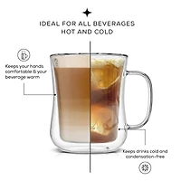 JoyJolt® 13.5oz. Diner Double Wall Insulated Glasses, 2ct.