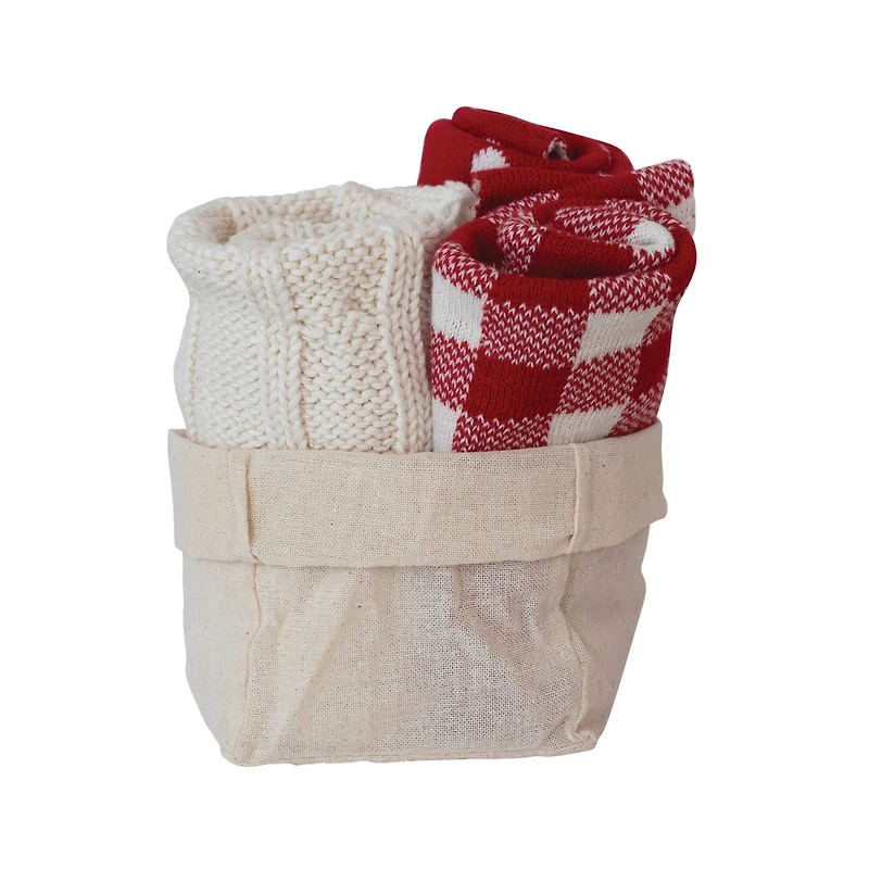Hello Honey® Cotton Knit Dish Cloth Set in Cotton Bag