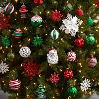 70ct. Holiday Deluxe Shatterproof Christmas Tree Ornament Box Set