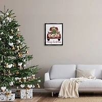 Stupell Industries Merry Christmas Holiday Presents Framed Floater Canvas Wall Art