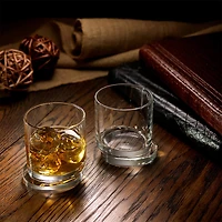 JoyJolt® 11.6oz. Aqua Vitae Round Off Base Whiskey Glasses, 2ct.