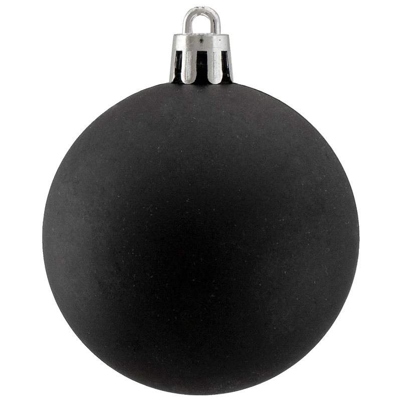 60ct Shiny Jet Black Shatterproof Ball Ornaments