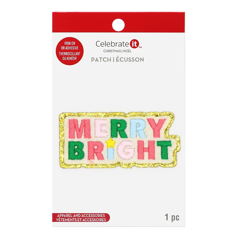 Merry Bright Iron-On & Adhesive Patch by Celebrate It™