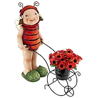 Design Toscano 19.5" Polly the Lady Bug Fairy Garden Helper Statue