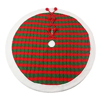 4ft. Red & Green Cable Knit Stripes Tree Skirt by Ashland®