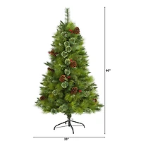 5ft. Unlit Montana Mixed Pine Artificial Christmas Tree with Pinecones and Berries