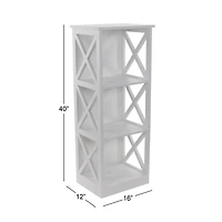 White Wood Traditional Shelving Unit