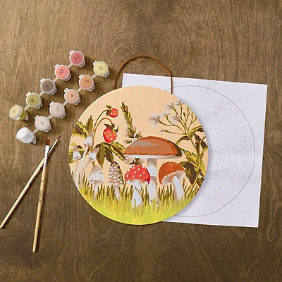 Mushroom Paint-by-Number Plywood Surface Kit by Artist's Loft®