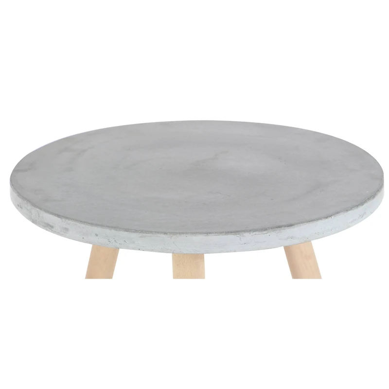 Gray Fiber Clay & Beech Wood Contemporary Accent Table