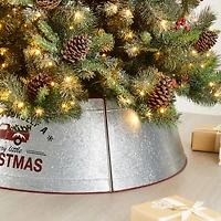 Glitzhome® 40.5" Christmas Galvanized Metal Truck Tree Collar