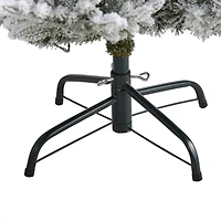 6ft. Pre-Lit Flocked Fraser Fir Artificial Christmas Tree with Warm White LED Lights