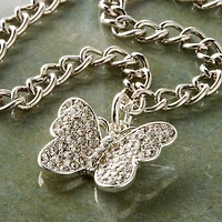 Charmalong™ Silver Plated & Stone Paved Butterfly Charm by Bead Landing™