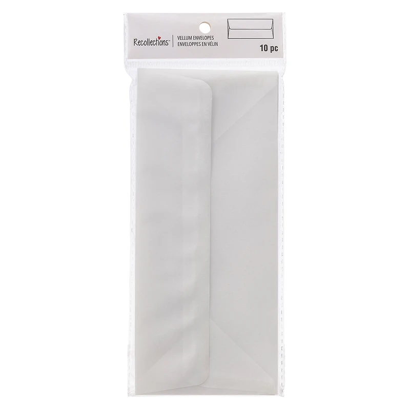 3.75" x 8.75" White Slimline Vellum Envelopes by Recollections™, 10ct.
