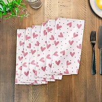 Heart Polka Pattern 10" x 10" Cotton Twill Napkin
