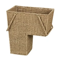 Household Essentials Seagrass & Corn Husk Wicker Stair Basket 