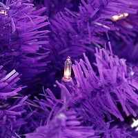 4ft. Pre-Lit Medium Purple Pine Artificial Christmas Tree, Clear Lights