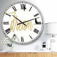 Designart 'Family Of Birds On Gold Words Ii Traditional Wall Clock