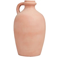 15" Orange Terracotta Jug Vase with Handle
