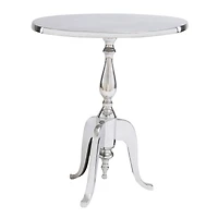 22" Silver Aluminum Traditional Accent Table