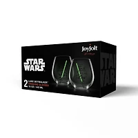 JoyJolt® Star Wars™ 15oz. New Hope Luke Skywalker Green Lightsaber Stemless Drinking Glass, 2ct.