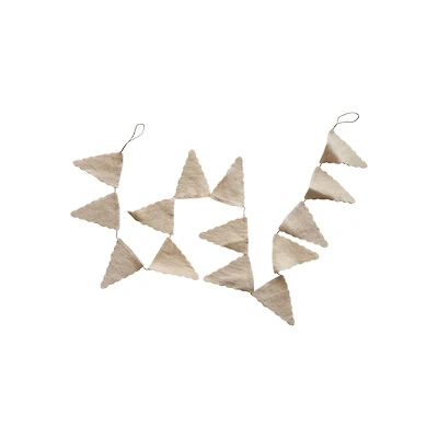 Hello Honey® 6ft. Cream Handmade Wool Felt Pennant with Scalloped Edges Garland