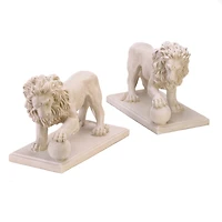 16" Regal Lion Statue Set