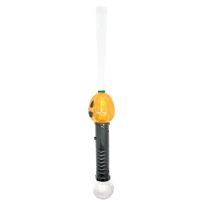 Orange Jack-O'-Lantern Light-Up Fiber Wand