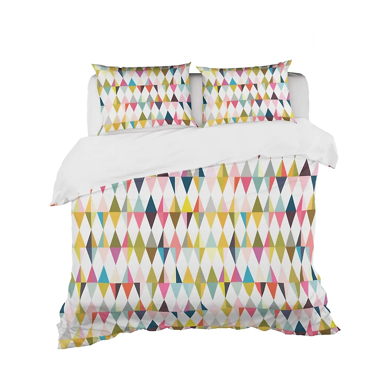 Designart Diamond Retro VII Mid-Century Duvet Cover Set