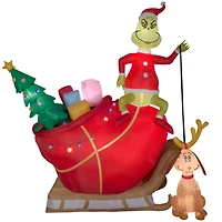 12ft. Airblown® Inflatable Grinch & Max in Sleigh Colossal Scene