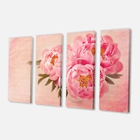 Designart - Peony Flowers against Scribbled Back