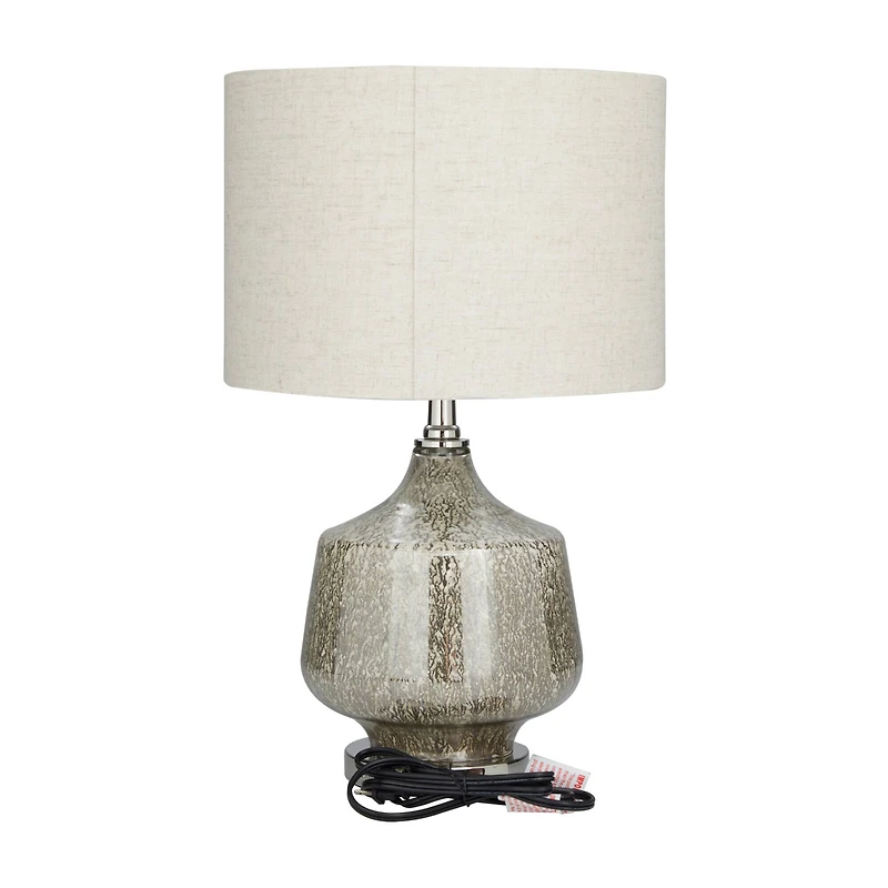 Champagne Linen Transitional Table Lamp, 21" x 13" x 13"