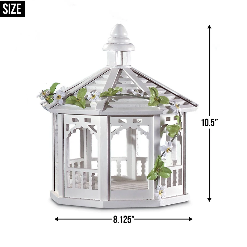 10.5" White Gazebo Bird Feeder