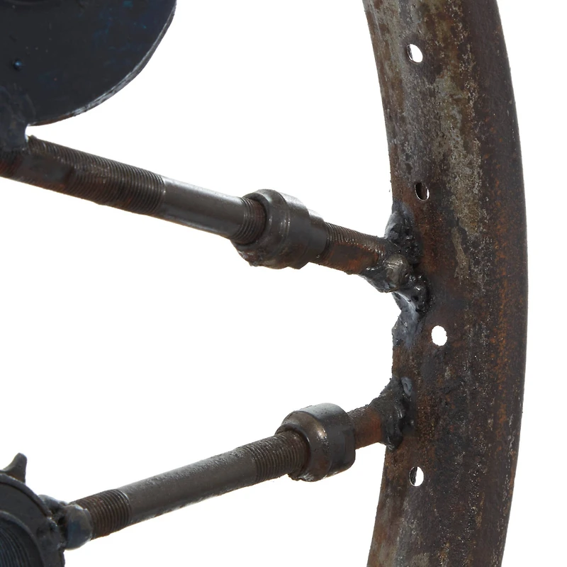 23" Gray Metal Industrial Gears Sculpture