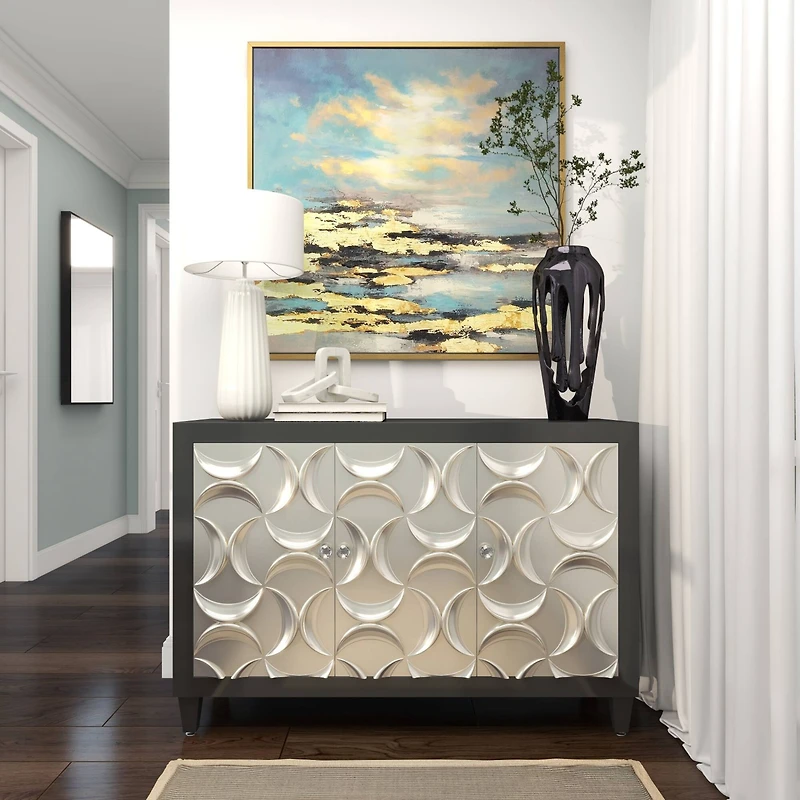 19" Black Aluminum Drip Vase with Melting Designed Body