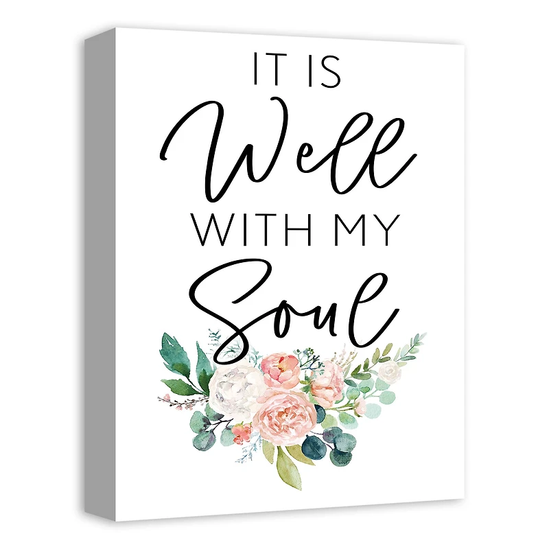 It Is Well With My Soul Floral Canvas Art