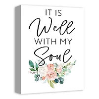 It Is Well With My Soul Floral Canvas Art
