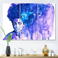 Designart - Glorious Blue Portrait of African American Woman