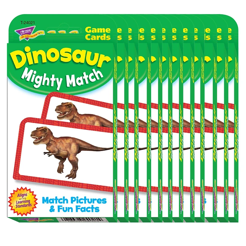 Trend Enterprises® Dinosaur Mighty Match Cards, 12 Packs