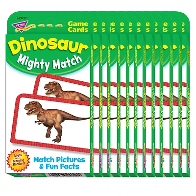 Trend Enterprises® Dinosaur Mighty Match Cards, 12 Packs