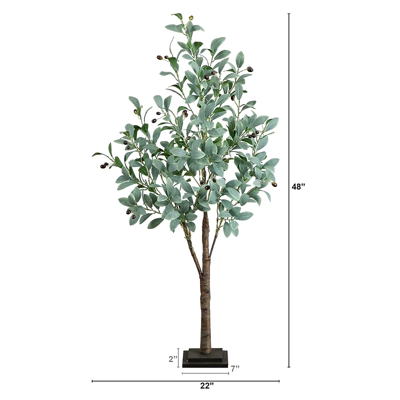 4ft. Pre-Lit Artificial Fruiting Olive Tree with Warm White LED Lights