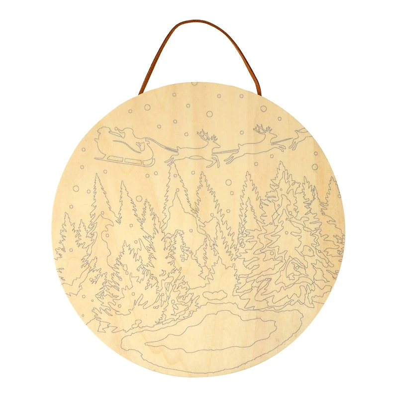 8" Christmas Eve Forest Paint-by-Number Plywood Surface Kit by Artist's Loft®