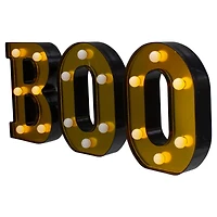 6.5" Lighted Black & Gold BOO Halloween Marquee Sign